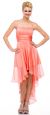 Main image of Spaghetti Straps Ruched High Low Party Prom Dress